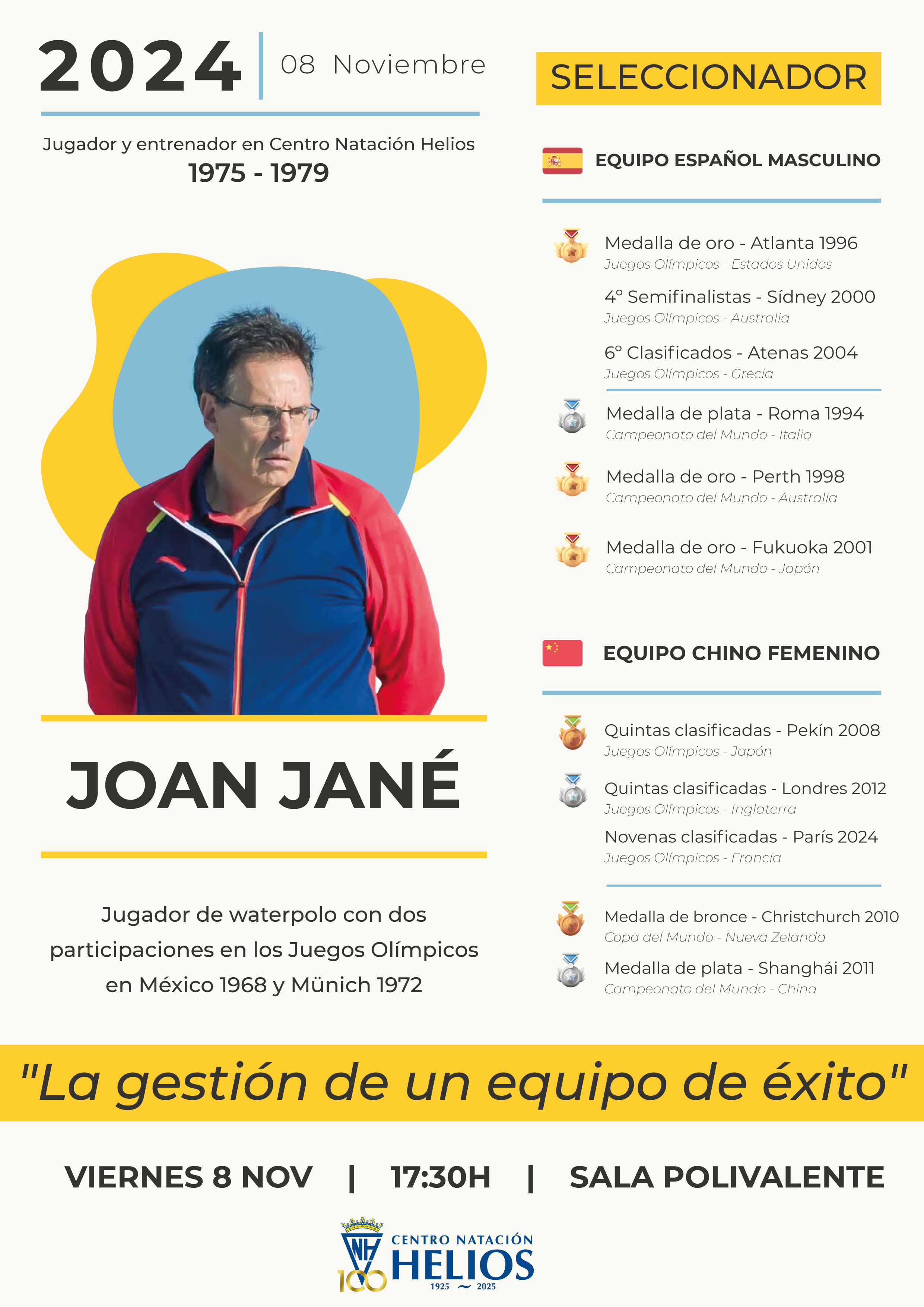 Joan Jane jugador y entrenador olimpico de waterpolo